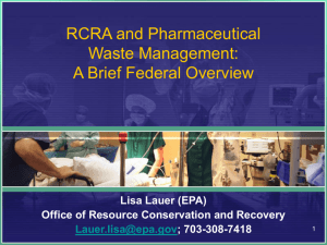 RCRA Hazardous Pharmaceuticals Waste Management in Hospitals