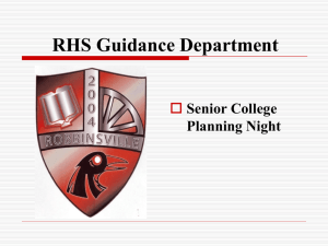 Senior College Planning Night PowerPoint Presentation