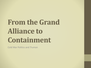 From the Grand Alliance to Containment