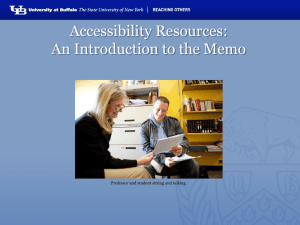 Accessibility Resources: An Introduction to the Memo Presentation