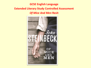 Of Mice and Men Controlled Assessment resit January 2016