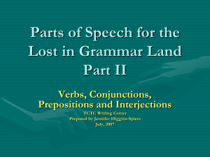 Parts of Speech for the Lost in Grammar Land Part II Verbs