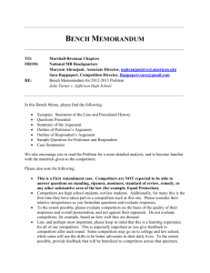 Bench Memorandum - American University Washington College of