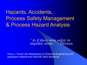 Process Safety Management & Process Hazard Analysis