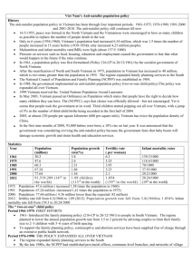 Vietnam anti-natalist population homework