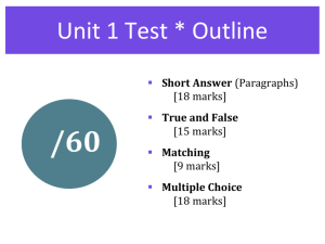 Unit 2 Test * Outline