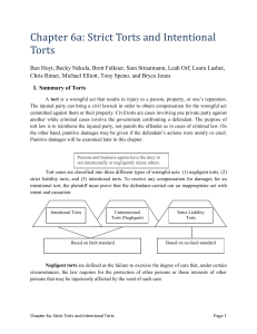 Ch 6a. Strict and Intentional Torts