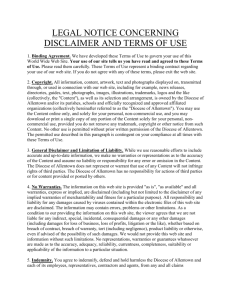 legal notice concerning disclaimer and terms of use