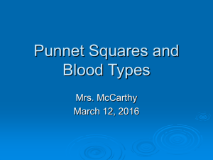 Punnet Squares and Blood types