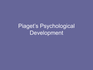 Powerpoint presentation on Piaget and cognitive development