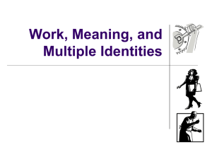 Work, Meaning and Multiple Identities