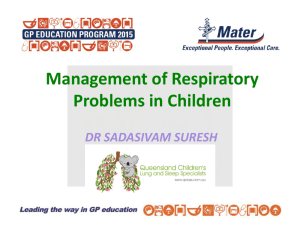 Management of respiratory problems in children