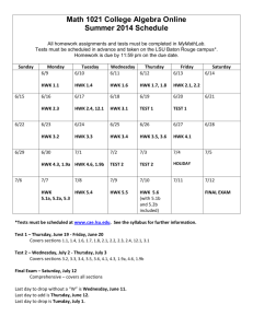 Su14 Math 1021 Online Schedule