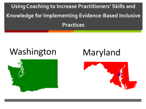 Using Coaching to Increase Practitioners' Skills and Knowledge