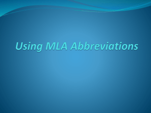 Using MLA Abbreviations