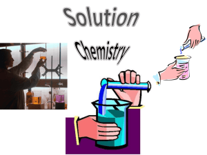 Lecture - Solution Chemistry - NGHS