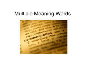 Multiple Meaning Words - Pacoima Charter School