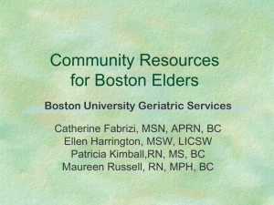 SOCIAL RESOURCES FOR THE ELDERLY