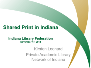 PALNI- Private Academic Library Network of Indiana Indiana
