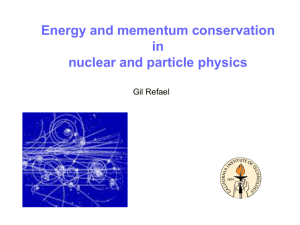 Momentum and energy conservation in particle physics (Blair high