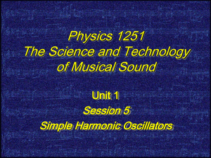 Physics 1251 Unit 1 Session 5 Simple Harmonic Oscillators