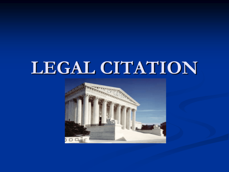 Guide To Legal Citation