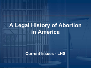 A Legal History of Abortion in America