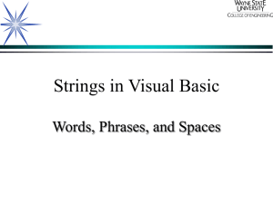 Strings in Visual Basic