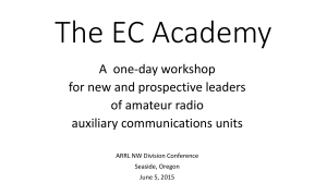 The EC Academy - Oregon ARES/RACES