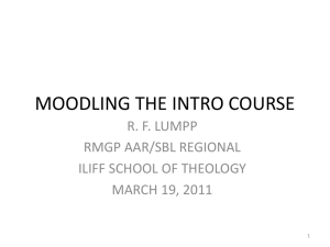 MOODLING THE INTRO COURSE