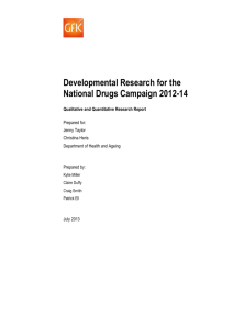 Developmental Research for the National Drugs Campaign 2012-14