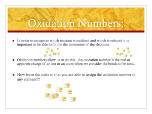 Oxidation/Reduction Reactions