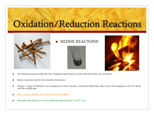 Oxidation/Reduction Reactions