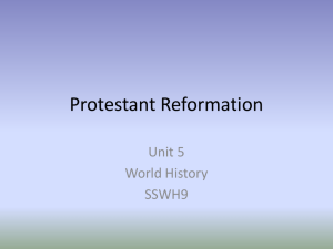 SSWH9 Protestant Reformation