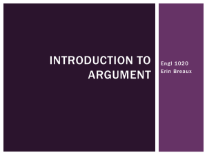 Intro to Argument