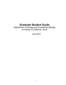 Graduate Student Guide - UCI Department of Ecology and