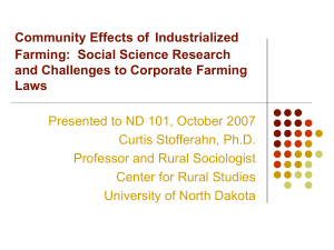 Community Effects of Industrialized Farming