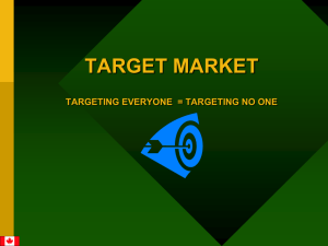 TARGET MARKETING: “MY MARKET IS ANYONE THAT EATS…”