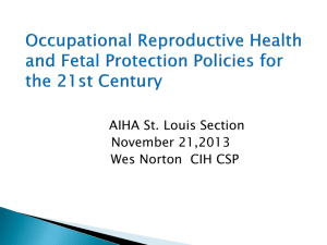 Occupational Reproductive - American Industrial Hygiene Association