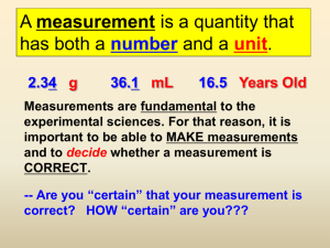 Accuracy, Percision, Error, and Sig Figs