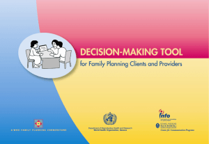 Using the Decision-Making Tool for Family Planning Clients and