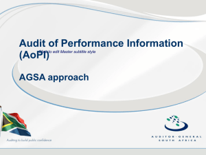 Audit of Performance Information (AoPI)