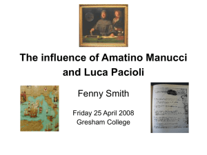 Powerpoint Presentation for "The Influence of Amatino Manucci and