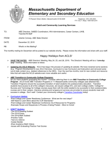 ACLS December 2015 Monthly Mailing