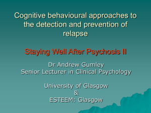 Cognitive behavioural approaches to the detection and prevention