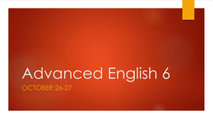 Advanced English 6 - Mrs. Fritzinger's English
