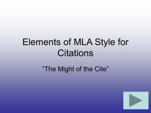 Elements of MLA Style - Michigan State University