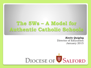 to access The 5Ws – A Model for Authentic Catholic Schools