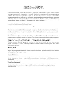 6.FINANCIAL ANALYSIS Notes