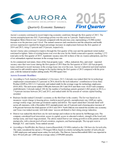 First Quarter 2015 Quarterly Economic Summary
